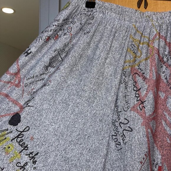 Inoah Womens Top Pant Set Size Small Gray Tunic Animal Print Harem USA - Picture 11 of 12